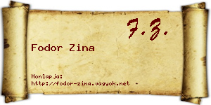 Fodor Zina névjegykártya