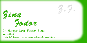 zina fodor business card
